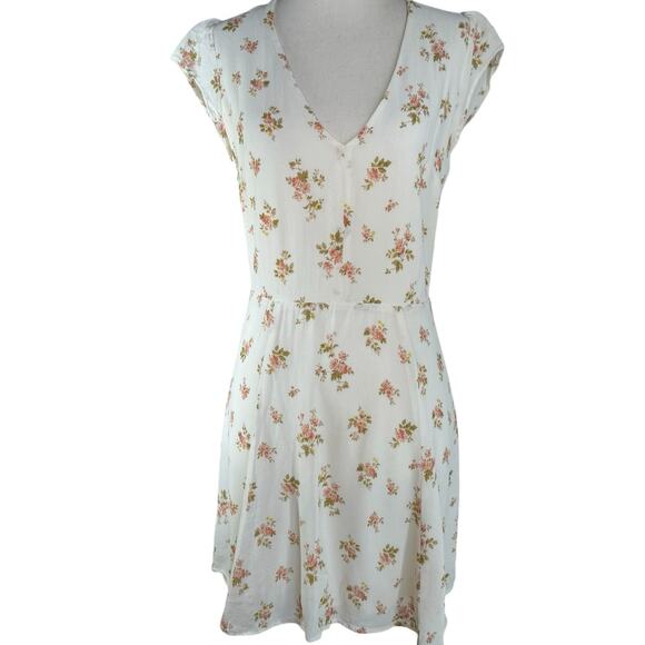 Reformation Floral Mini Dress in Cream and Pink - Picture 3 of 13